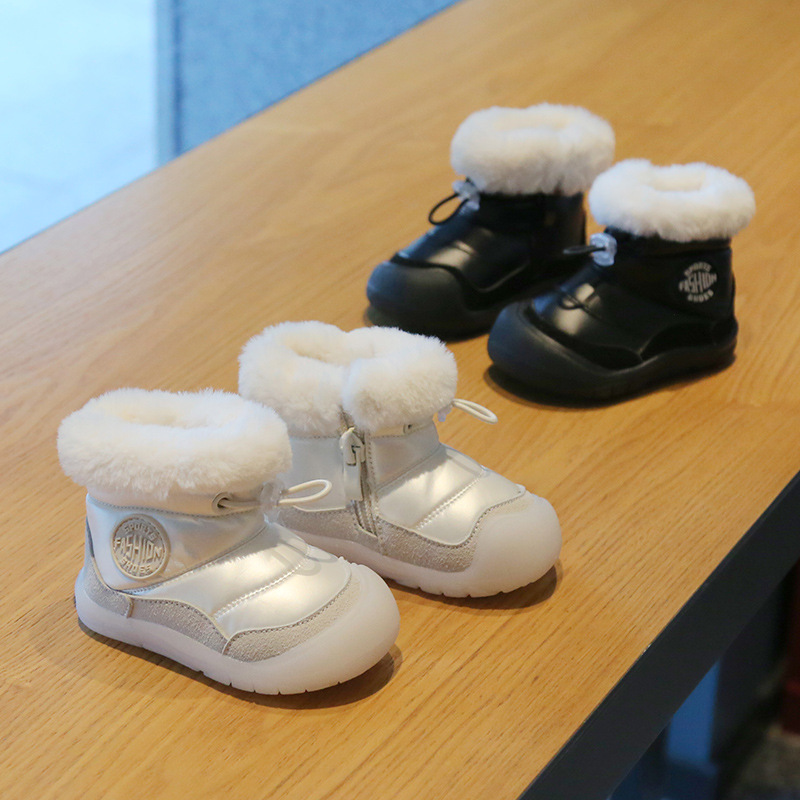 827小童秋冬软底加绒舒适学步鞋防滑加厚雪地靴男女童百搭二棉鞋