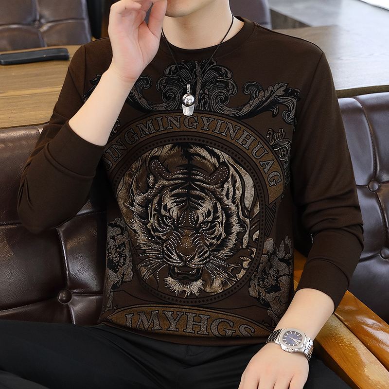 套头圆领休闲男士中国风卫衣春秋长袖上衣单穿时尚吧体恤潮流百搭