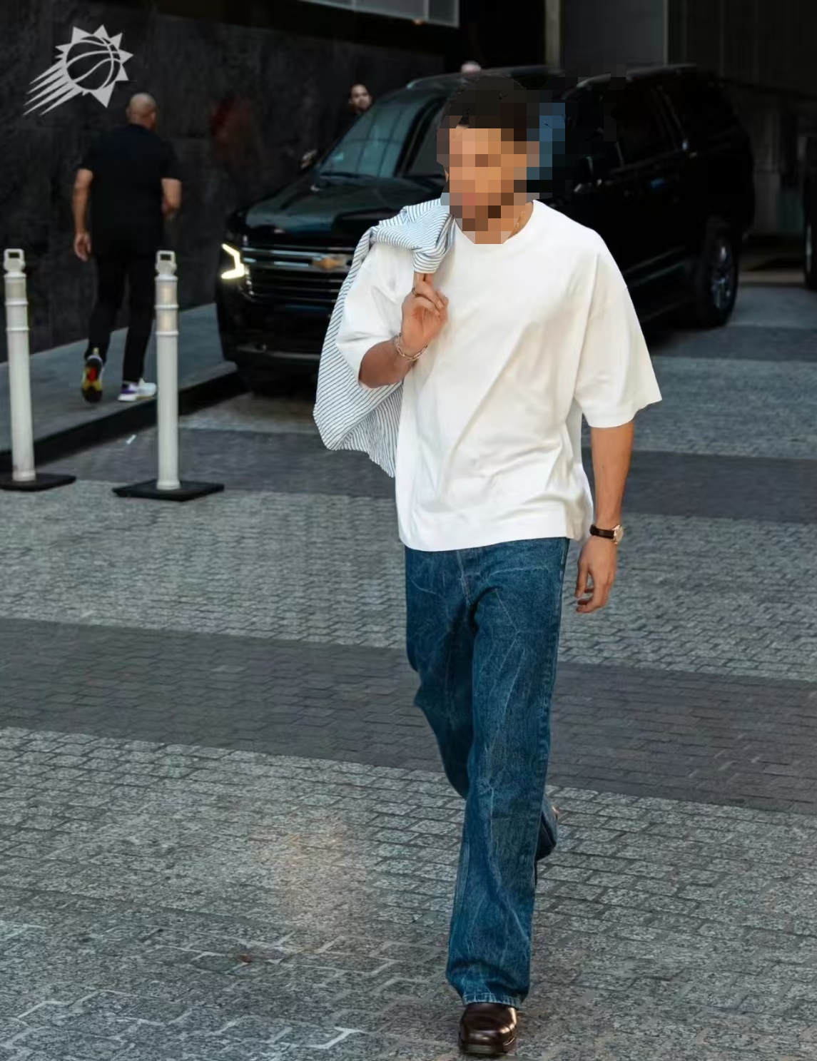 水波纹直筒做旧美式牛仔裤四季通用男士百搭复古牛仔裤【布克同款】