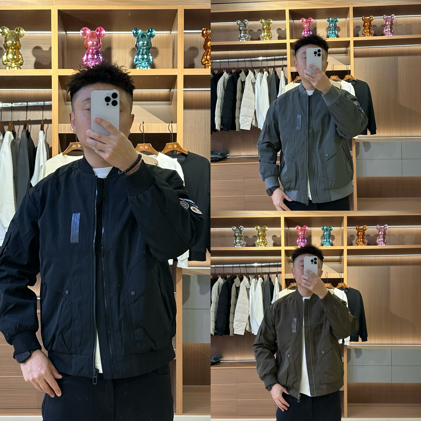 【XQ】新款潮流时尚男士男装88650休闲棒球领二棉夹克宽松工装外套