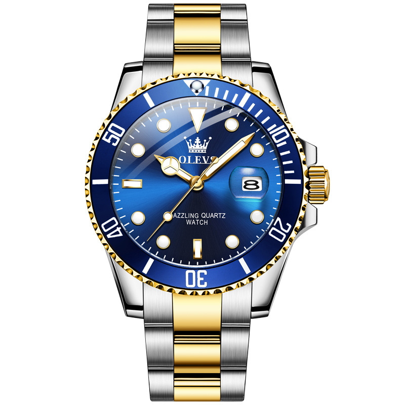 欧利时夜光品牌手表石英表休闲精钢男士手表男表腕表名表乘风破浪