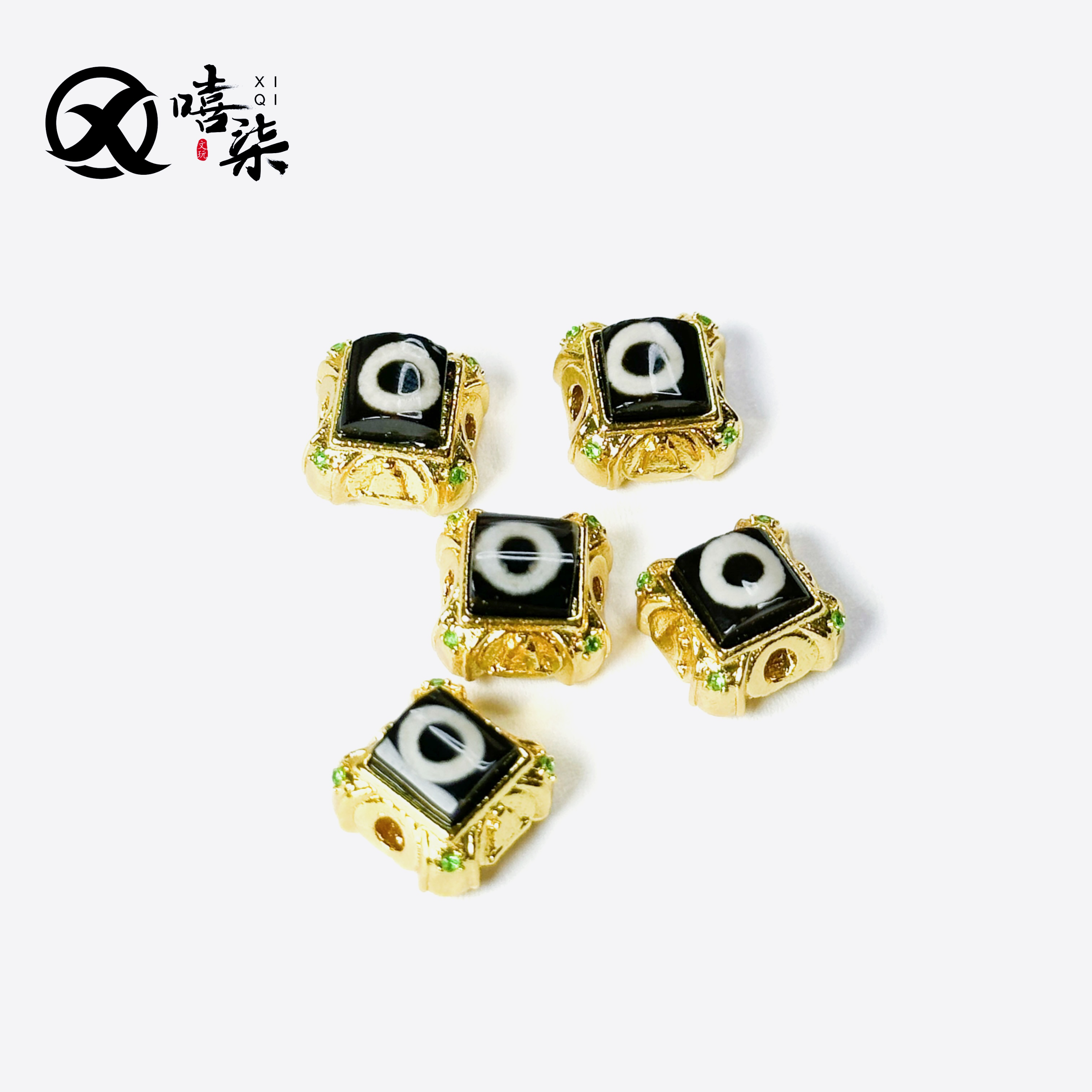 Q420【经典一眼天珠改背云】尺寸10.7左右 过双1.5线 时尚文玩配饰