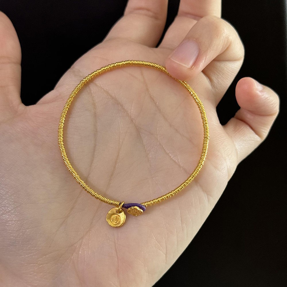 铜合金手链 小金圈算盘手链女精致简约百搭气质高级感轻奢风手饰