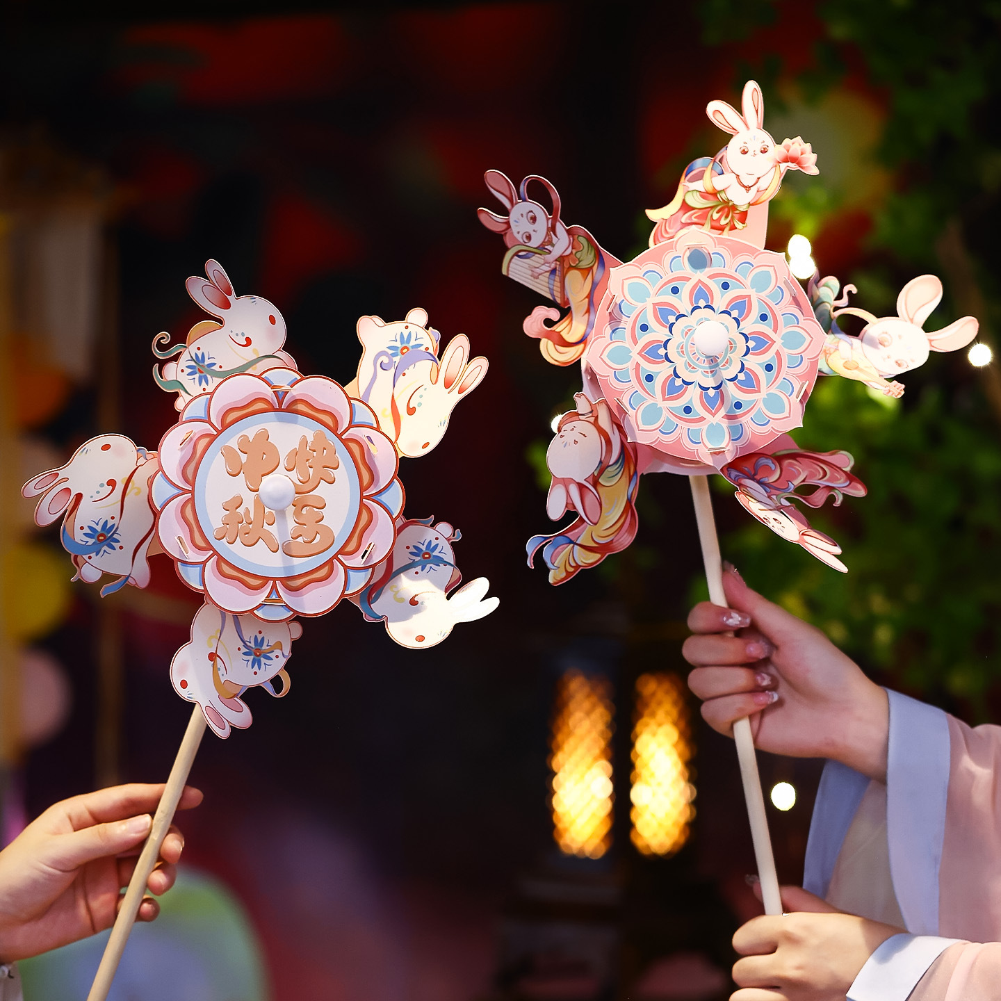 国风中秋节灯笼儿童幼儿园手工diy宫灯2025新款户外手提风车花灯