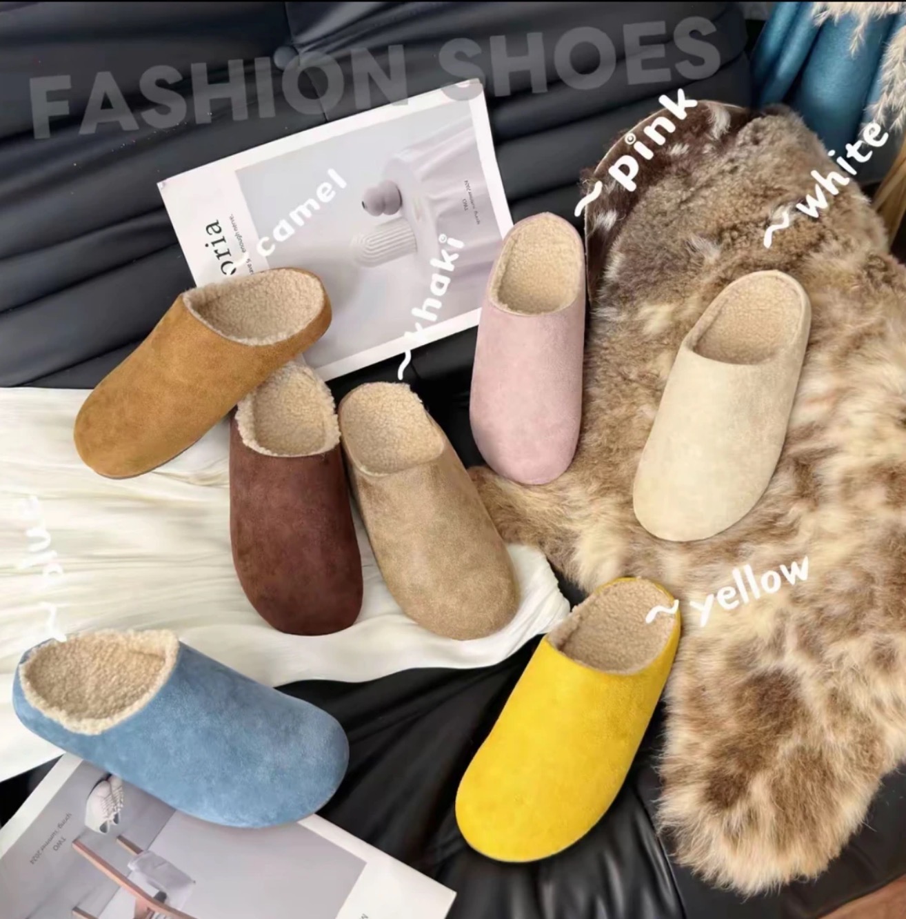 【粉丝专享】休闲风浅口加绒半托博肯日常包头托通用韩版纯色295