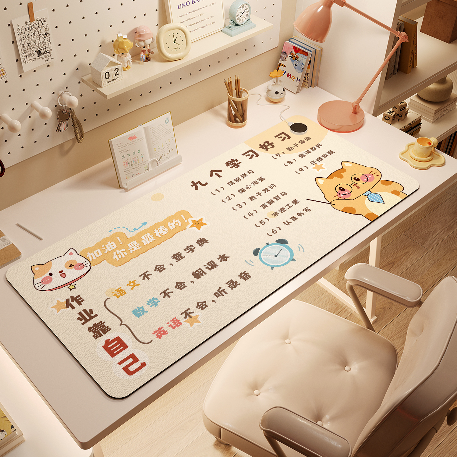 加厚大号可爱风防水防滑家用学生办公室加热鼠标垫桌垫学习用暖手