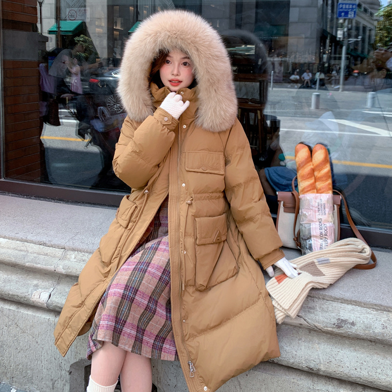 加肥加大码羽绒服女200斤胖mm中长款300斤90白鸭绒韩版加厚外套