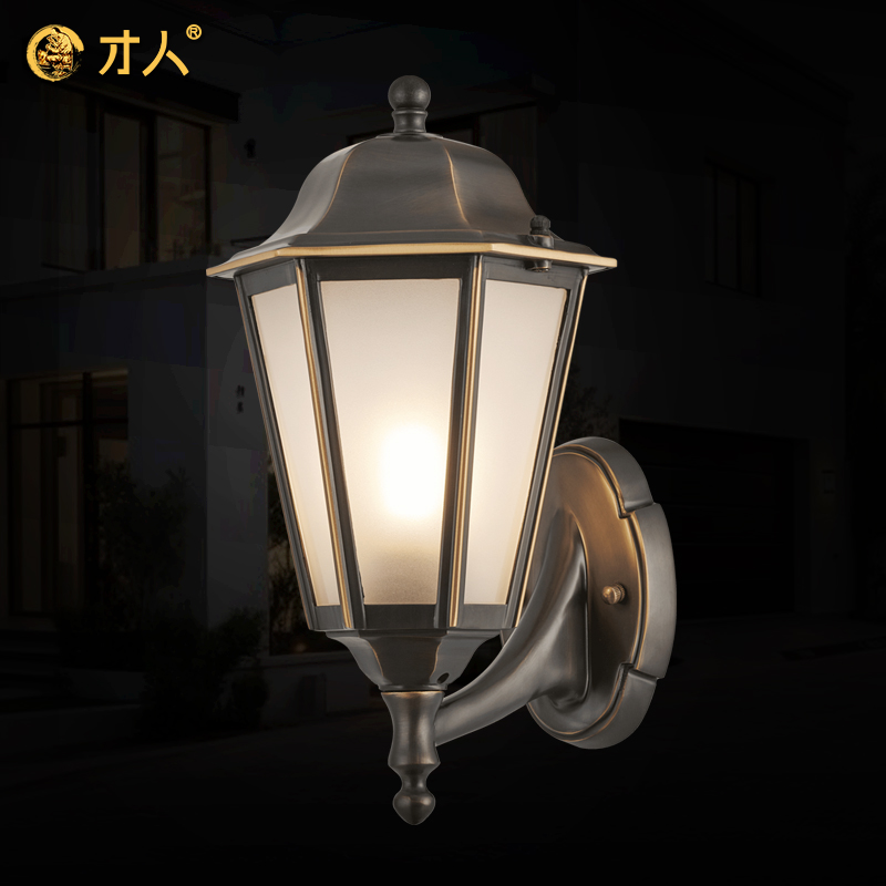 才人欧式户外全铜壁灯 别墅外墙阳台灯大门壁挂灯酒店会所围墙灯