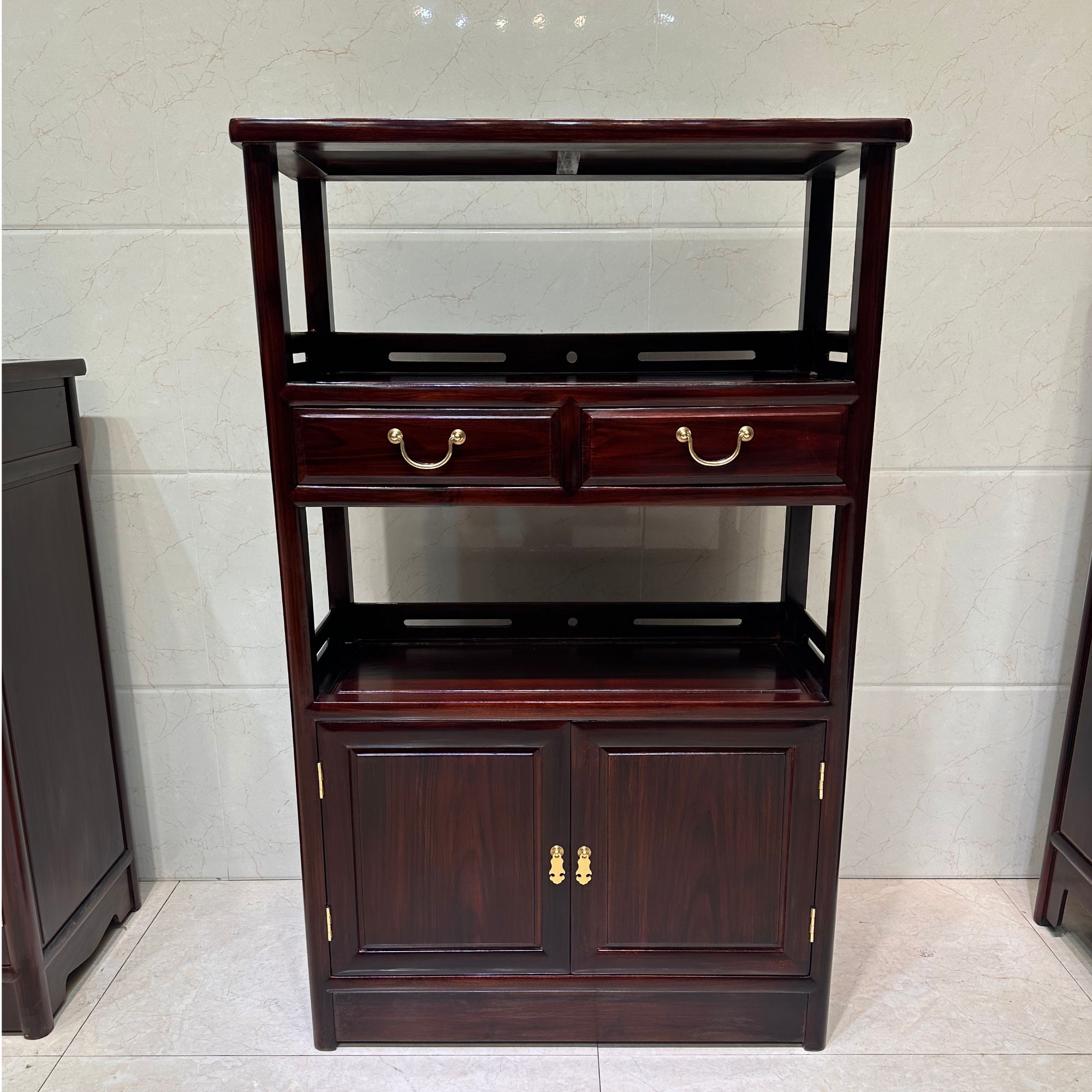 南美黑酸枝多功能储物柜中式风格新中式茶水柜80*34*128