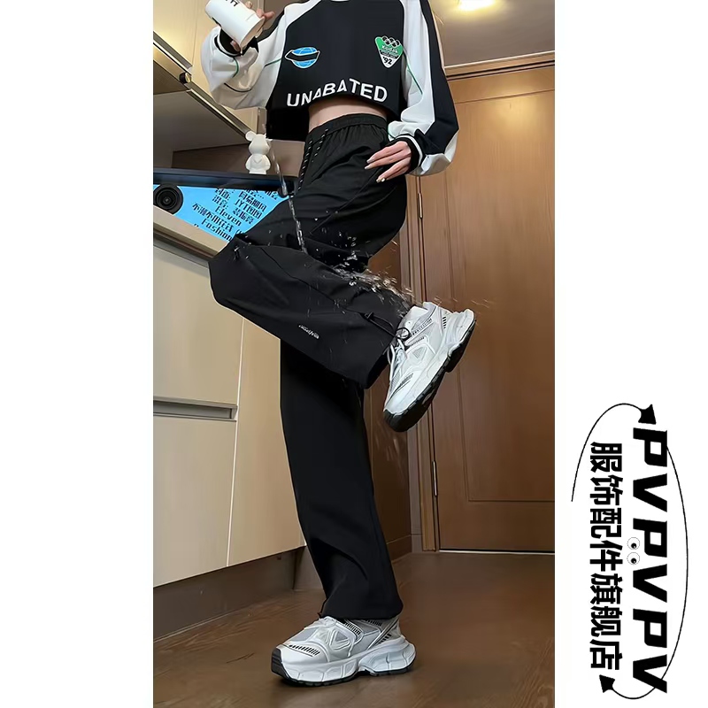 【运费补贴】美式机能风工装裤男黑色户外宽松防水登山直筒冲锋裤子
