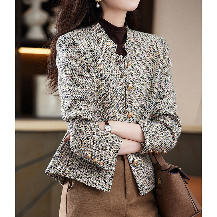 高级感小香风 外套女春季女装粗花呢 短款2025春装女款时尚上衣