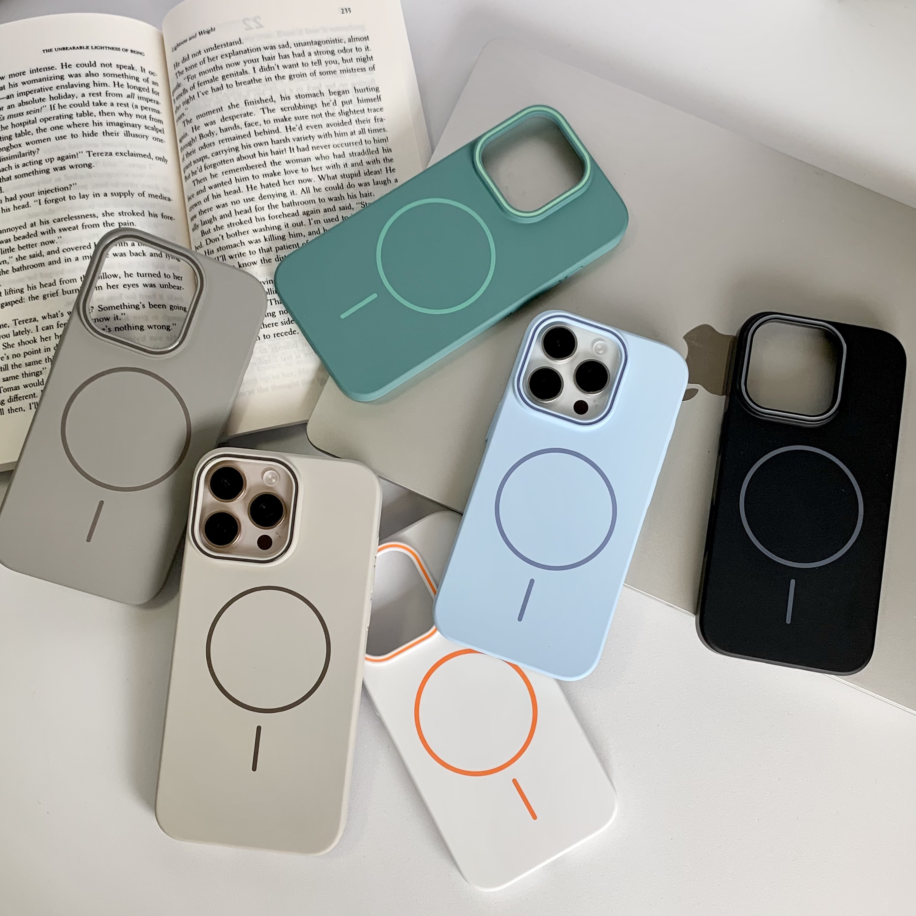 适用苹果16promax手机壳细圈强磁吸iphone15pro新款肤感14保护套