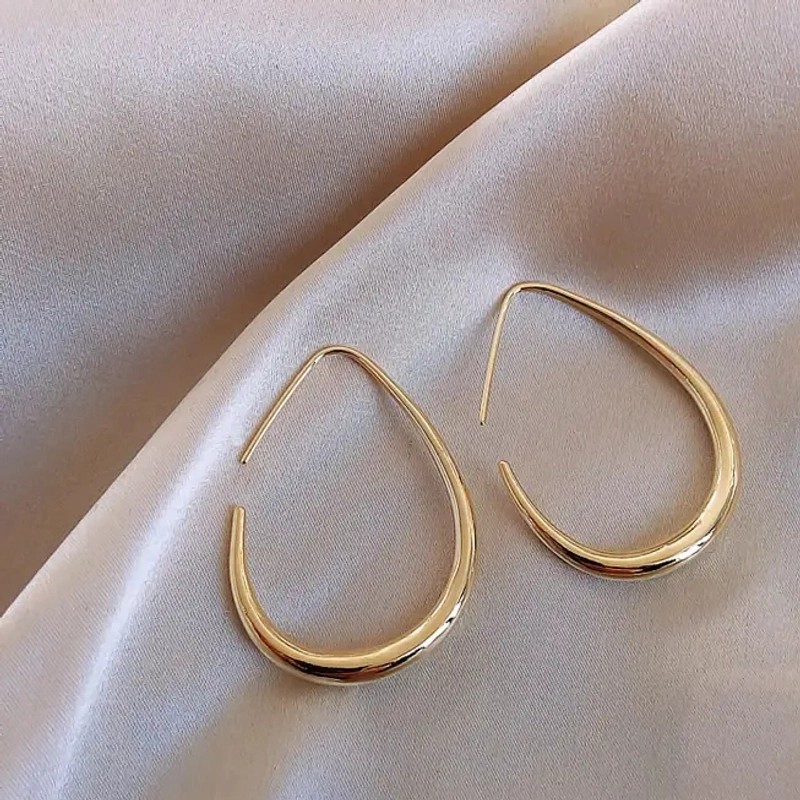 铜合金耳饰 修饰脸型耳环简约大水滴耳环2025年火爆款轻奢百搭