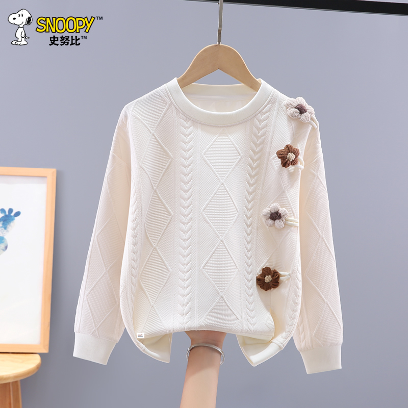 Snoopy/史努比女童长袖甜美卫衣儿童2025春秋新款中大童洋气打底