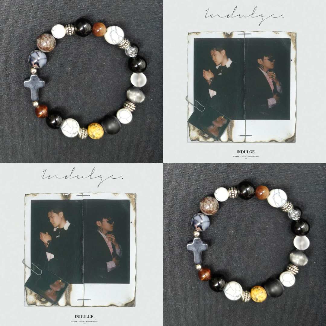 合金亚克力手链 配饰说唱风合金手链时尚单圈彩色饰品串珠手饰