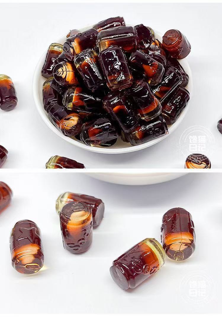 怀旧零食糖果软糖果软糖爆浆可乐罐/雪碧罐/芬达罐/可乐熊/可乐虫