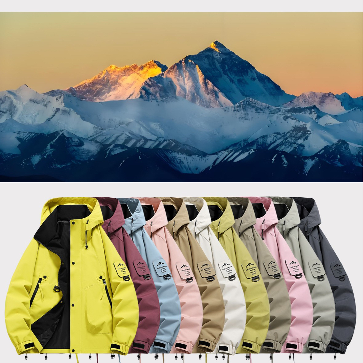 户外冲锋上衣男女春秋季防风防水外套情侣登山服夹克衫