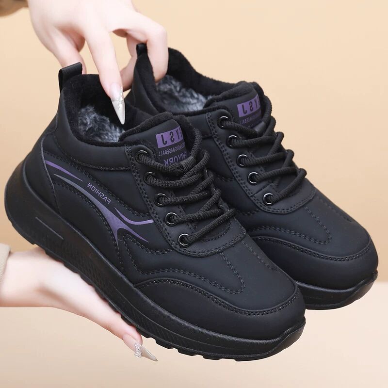 老北京高帮加绒保暖棉鞋冬季防滑休闲女鞋子防水健步鞋运动妈妈鞋