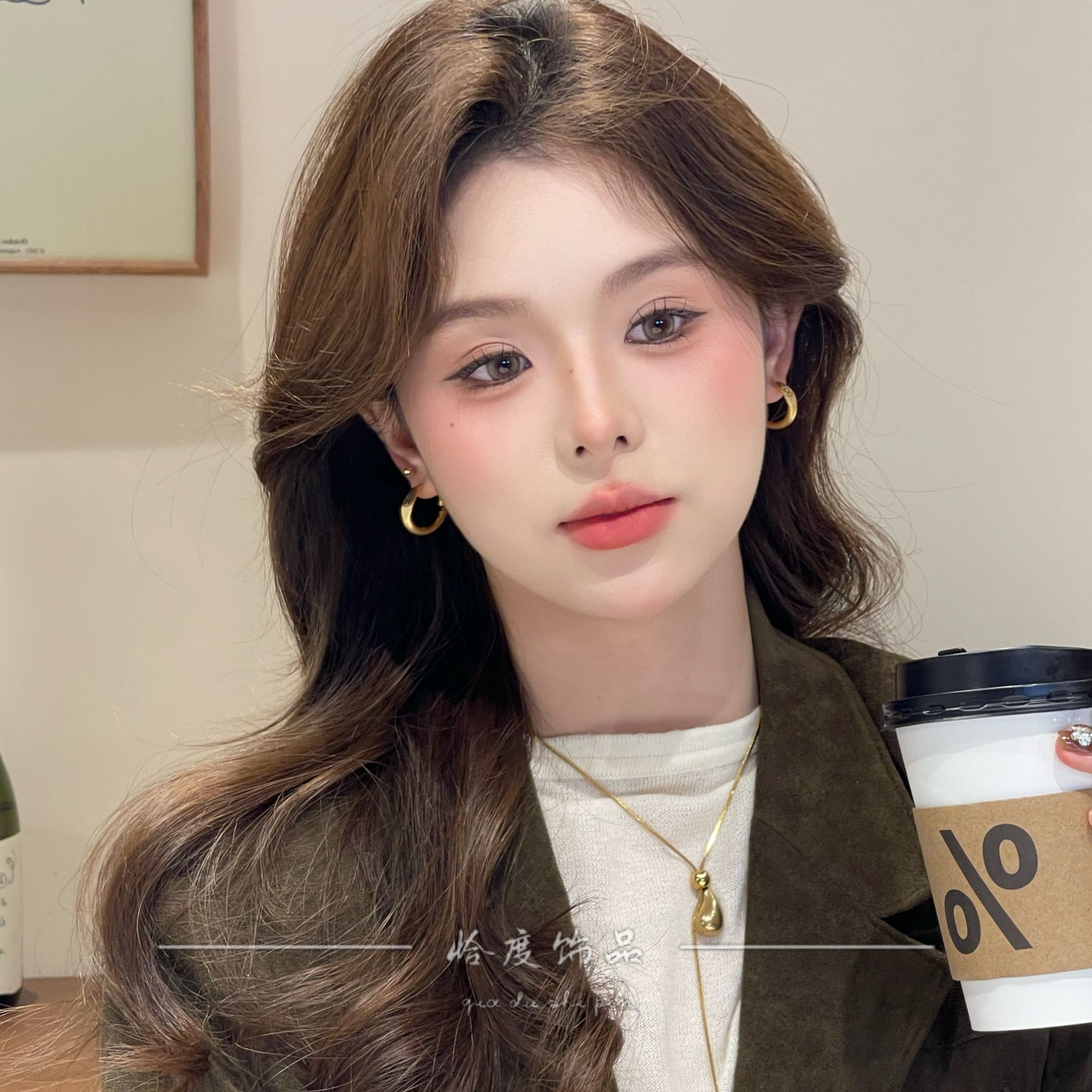 【恰度】金色简约四件套耳扣轻奢百搭