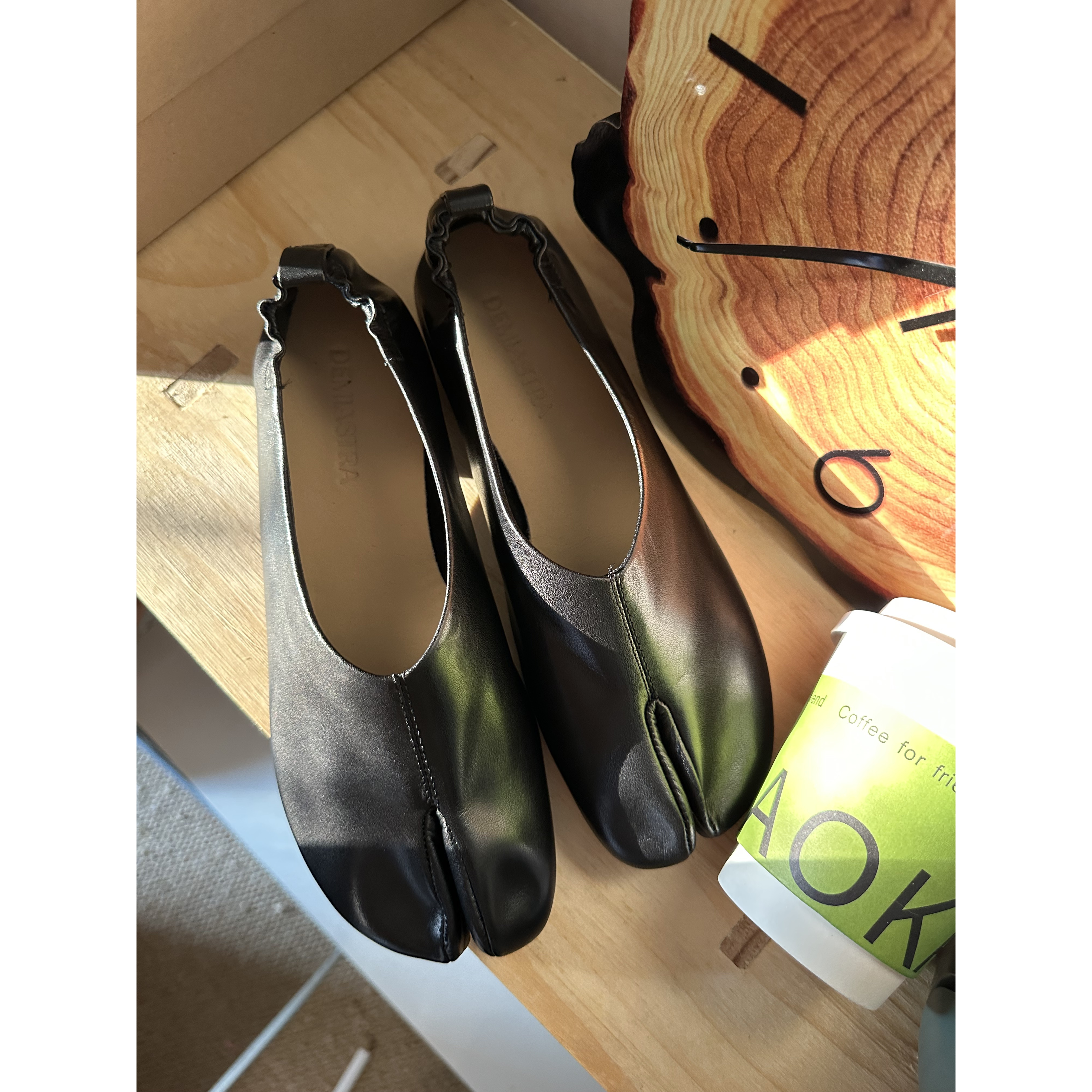 26早春~水洗植鞣工艺~高级感牛皮复古文艺tabi分趾鞋软芭蕾单鞋