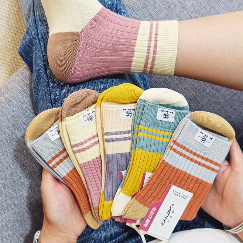 秋冬女士新疆棉袜防臭袜中筒袜四季袜高筒袜男袜男士防臭袜子