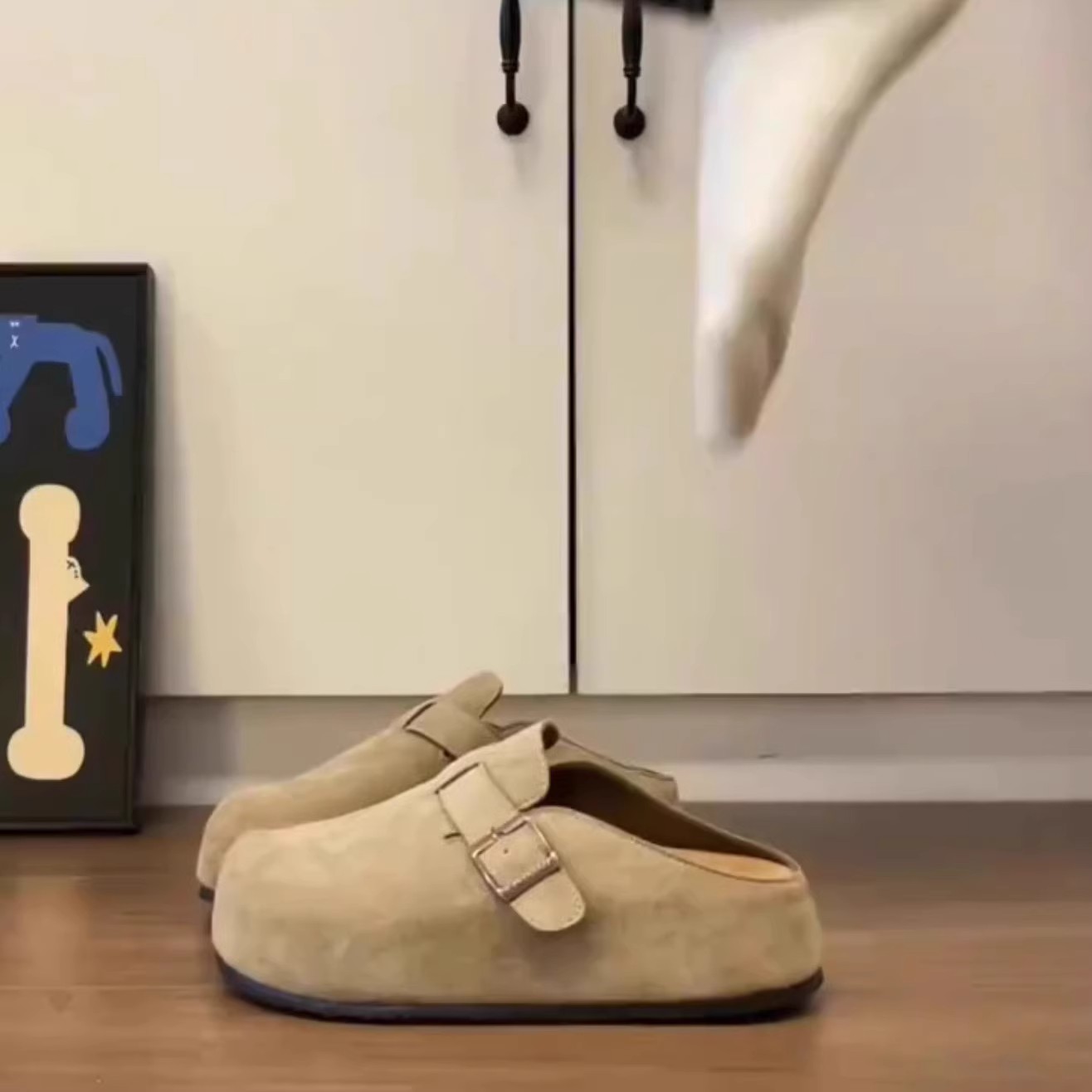 爆款内增高包头拖鞋女外穿2025新款秋季配裙子复古勃肯博肯半拖鞋