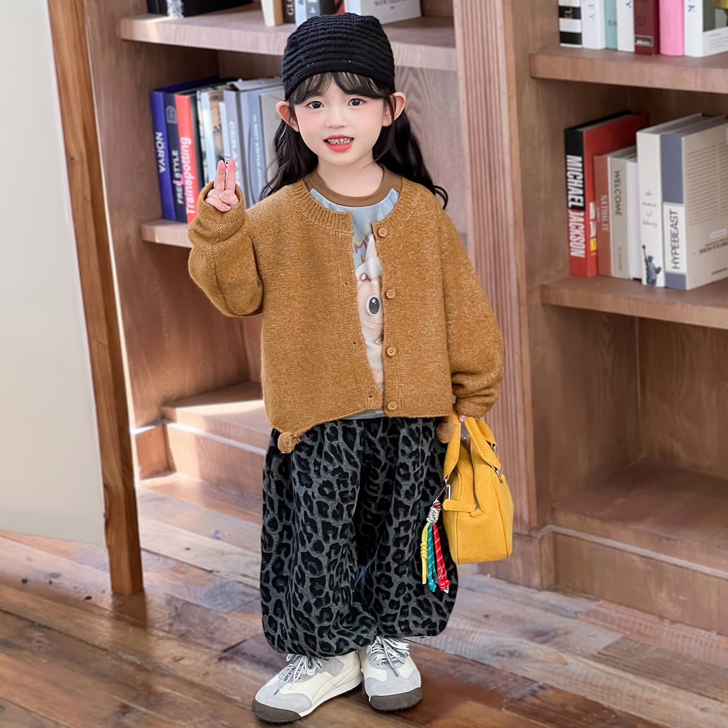 女童套装春秋2025新款儿童秋装三件套小女孩套装洋气宝宝衣服科学