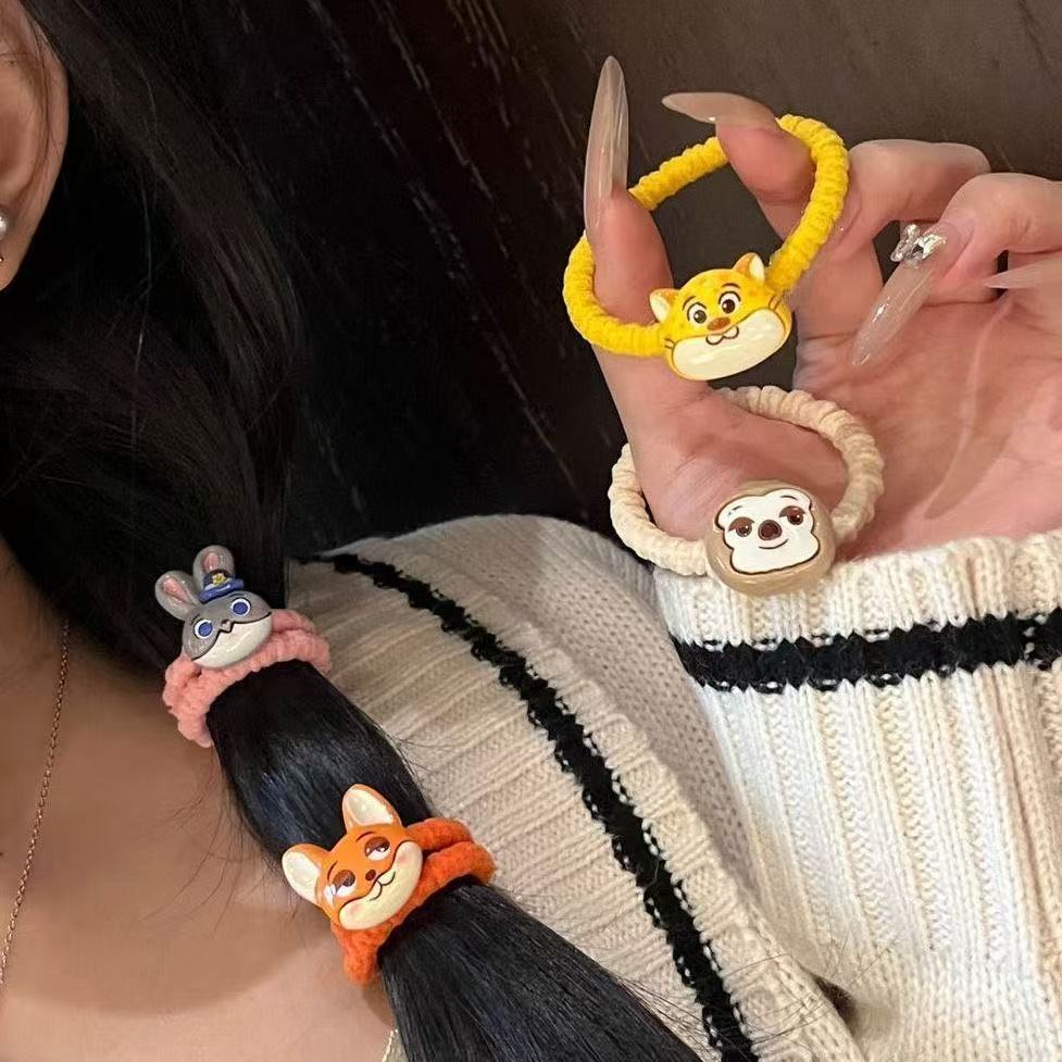 卡通疯狂动物城朱迪尼克发圈甜美少女高弹力皮筋网红闺蜜超萌发绳