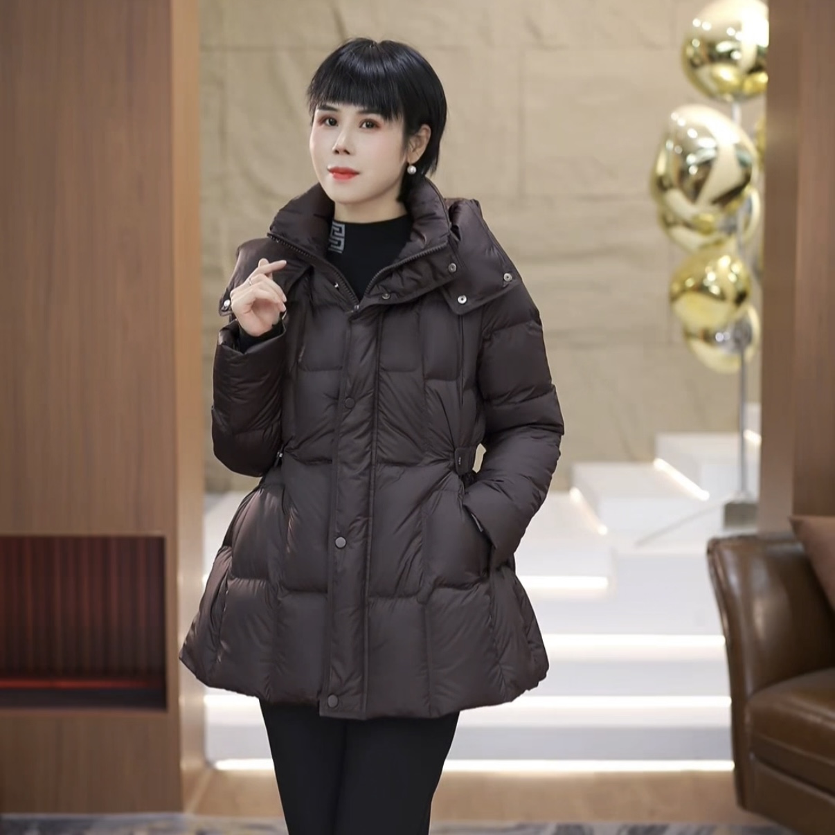 【渲渲推荐】DX-522冬季时尚百搭减龄长款羽绒服