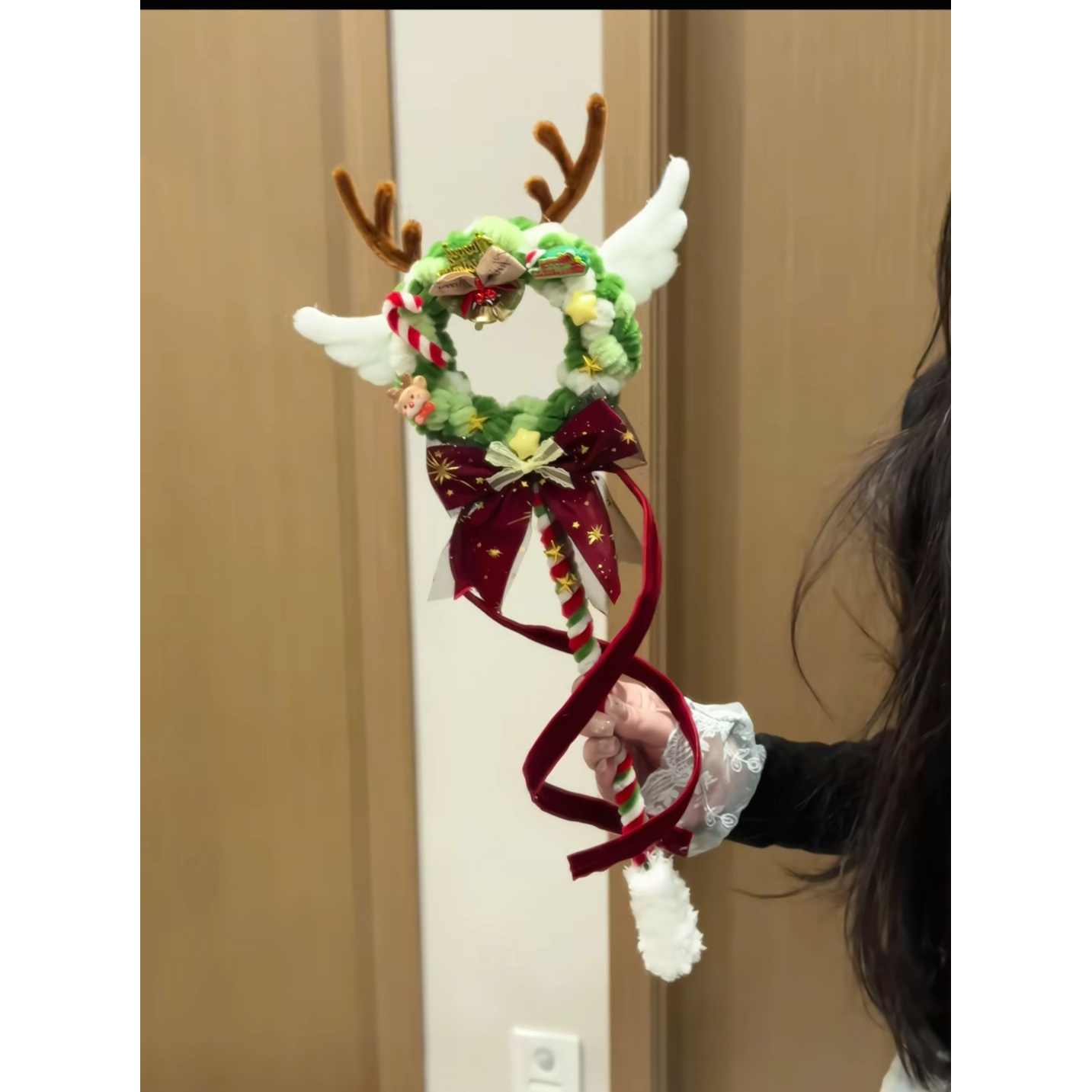 【糖宝】扭扭棒圣诞魔法棒飘带麋鹿手工DIY材料包圣诞礼物送朋友