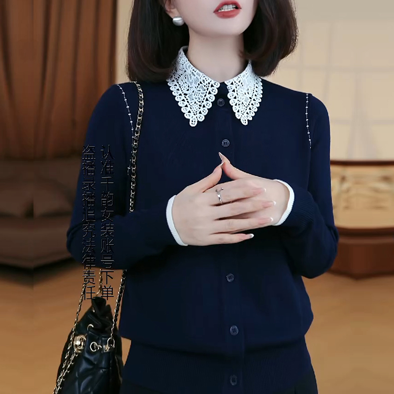 【千韵伊然】撞色秋冬打单时尚百搭长袖毛针织衫0586