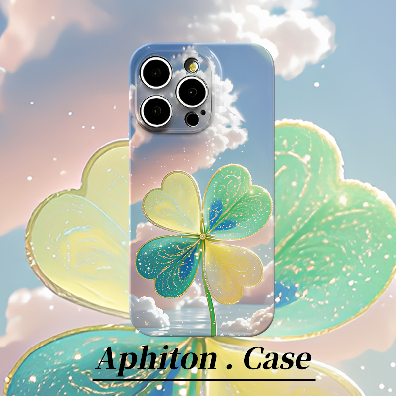 幻彩云朵四叶草适用iPhone16菲林手机壳华为vivo小米oppo防摔保护