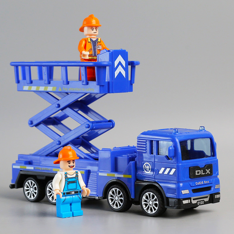 仿真城市升降救援模型滑行耐摔小汽车工程车模型网红款油罐车