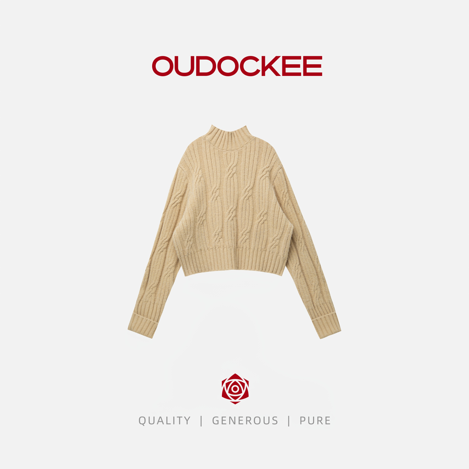 OUDOCKEE 鸥鸥【小富婆】半高领加厚宽松慵懒风针织毛衣 MACX797T