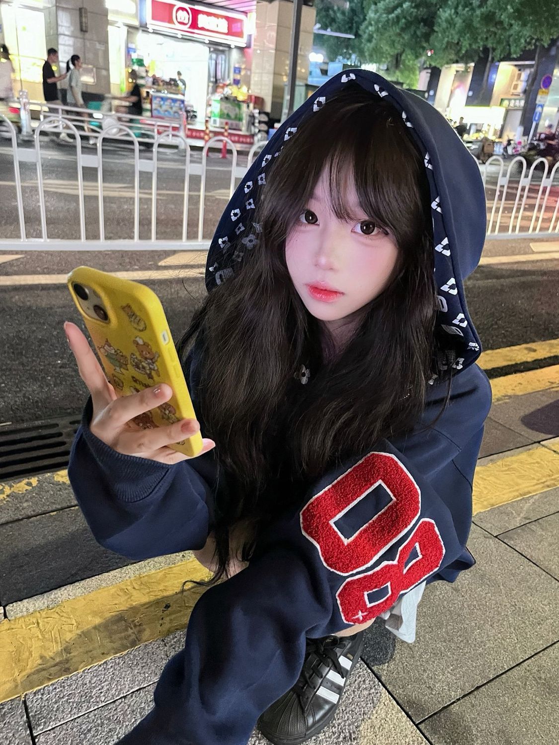 美式潮牌刺绣开衫连帽卫衣外套女秋冬新款宽松高街情侣装拉链上衣