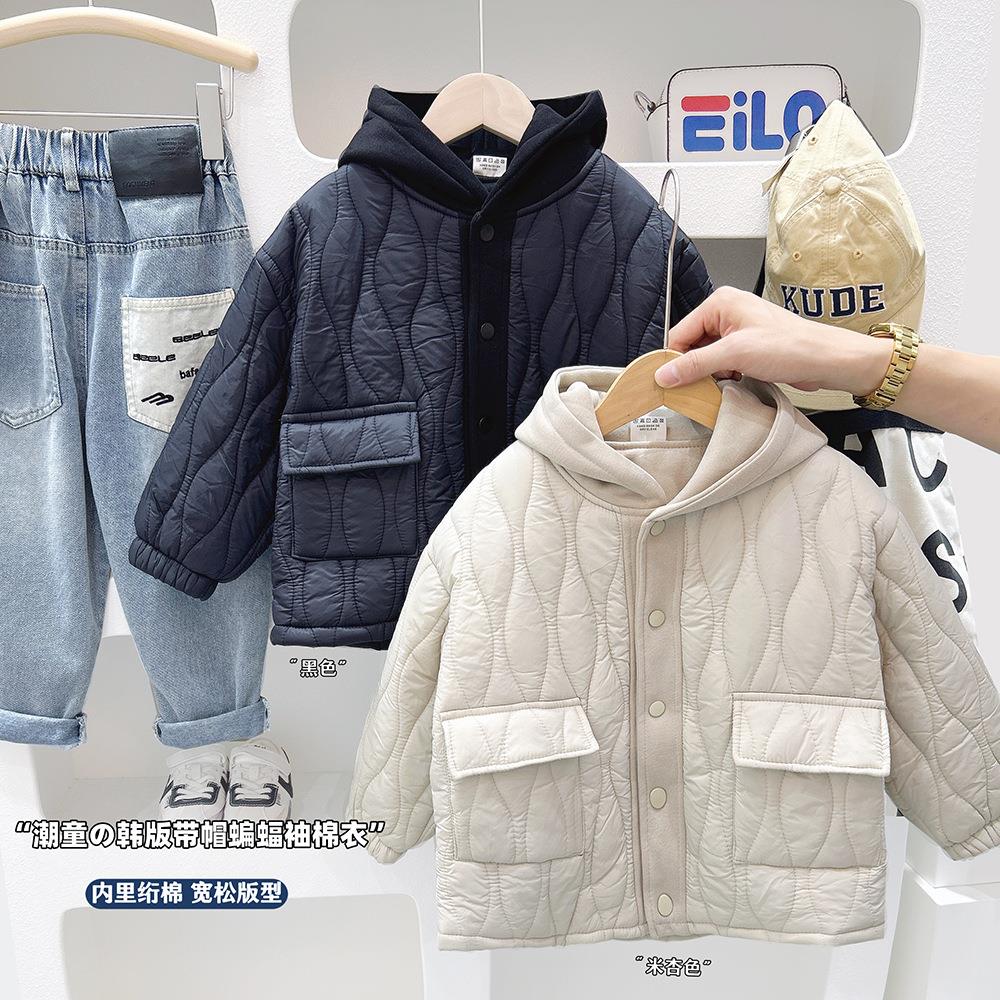 男童帅气棉衣外套秋冬新款儿童韩版洋气宽松加厚夹棉冬装棉服