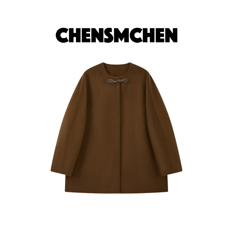 CHENSMCHEN  绵羊毛双面呢大衣女气质简约百搭毛呢外套CSD11099WL