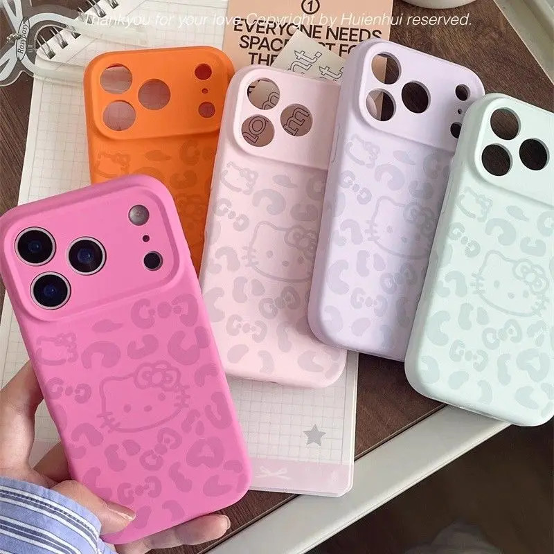 豹纹Kitty猫适用于苹果17promax手机壳16pro液态硅胶全包15/14/13