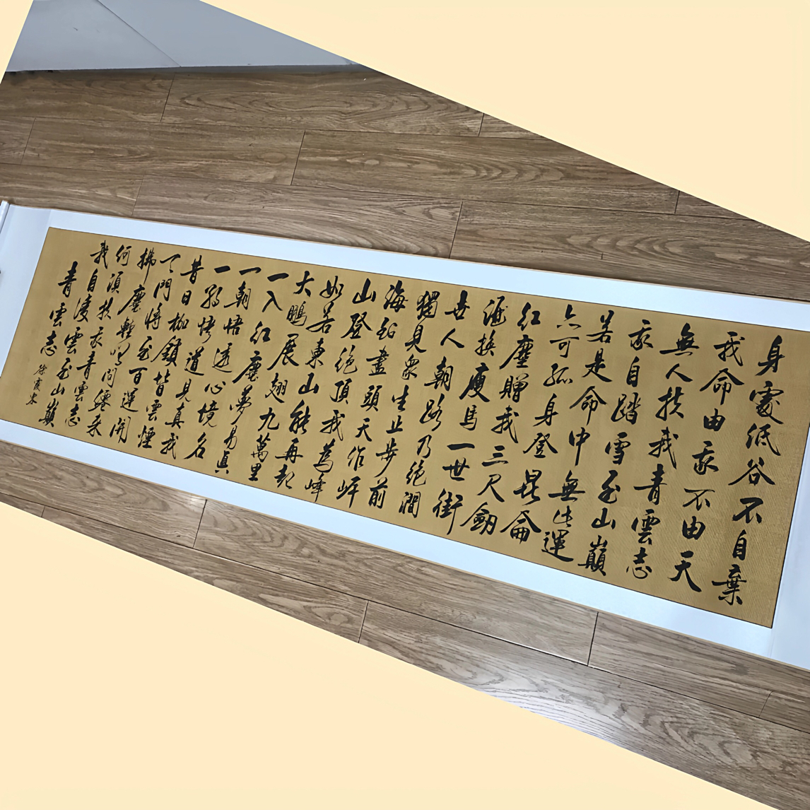 青云志 卷轴装裱书法作品 六尺对开210*55cm