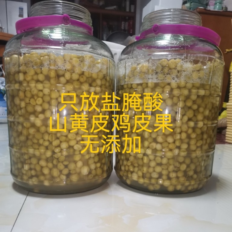 广西鸡皮果山黄皮果放盐泡制腌酸无添加剂山黄皮辣椒酱