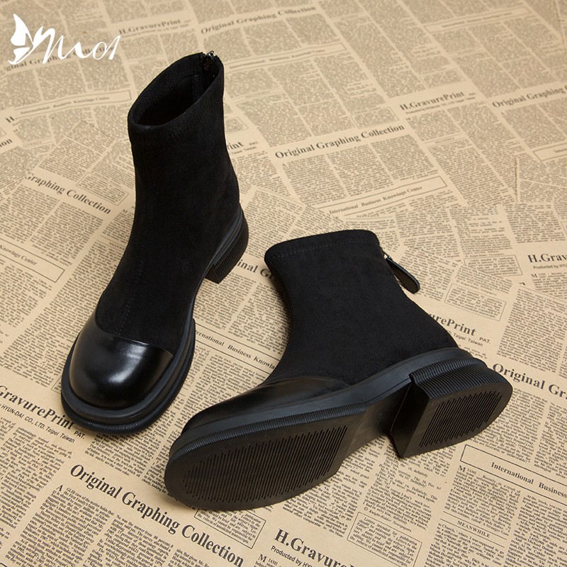 M01瘦瘦靴子女2025今年流行的袜靴小短靴秋百搭爆款洋气小踝靴潮