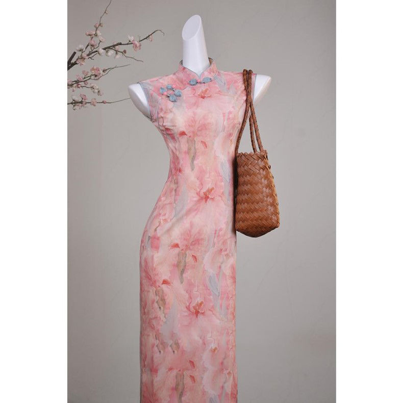 【9922】粉色旗袍新中式连衣裙女装改良高贵气质日常苏州轻奢高级感