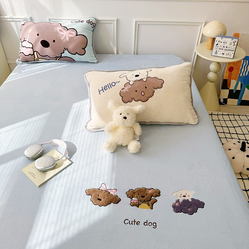 牛奶绒床笠罩秋冬季席梦思床垫保护罩2024新款加厚保暖1.5米床罩