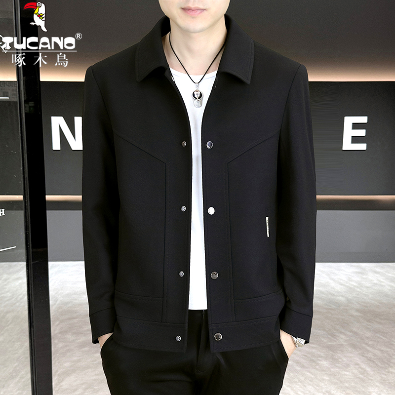 TUCANO/啄木鳥双11好物春秋新款休闲男拼接纯色翻领夹克时尚外套