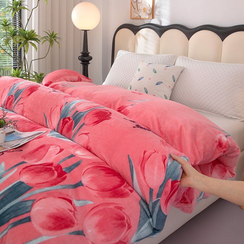 【粉丝福利】高档牛奶绒被套亲肤柔软加绒单双人保暖被罩可机洗