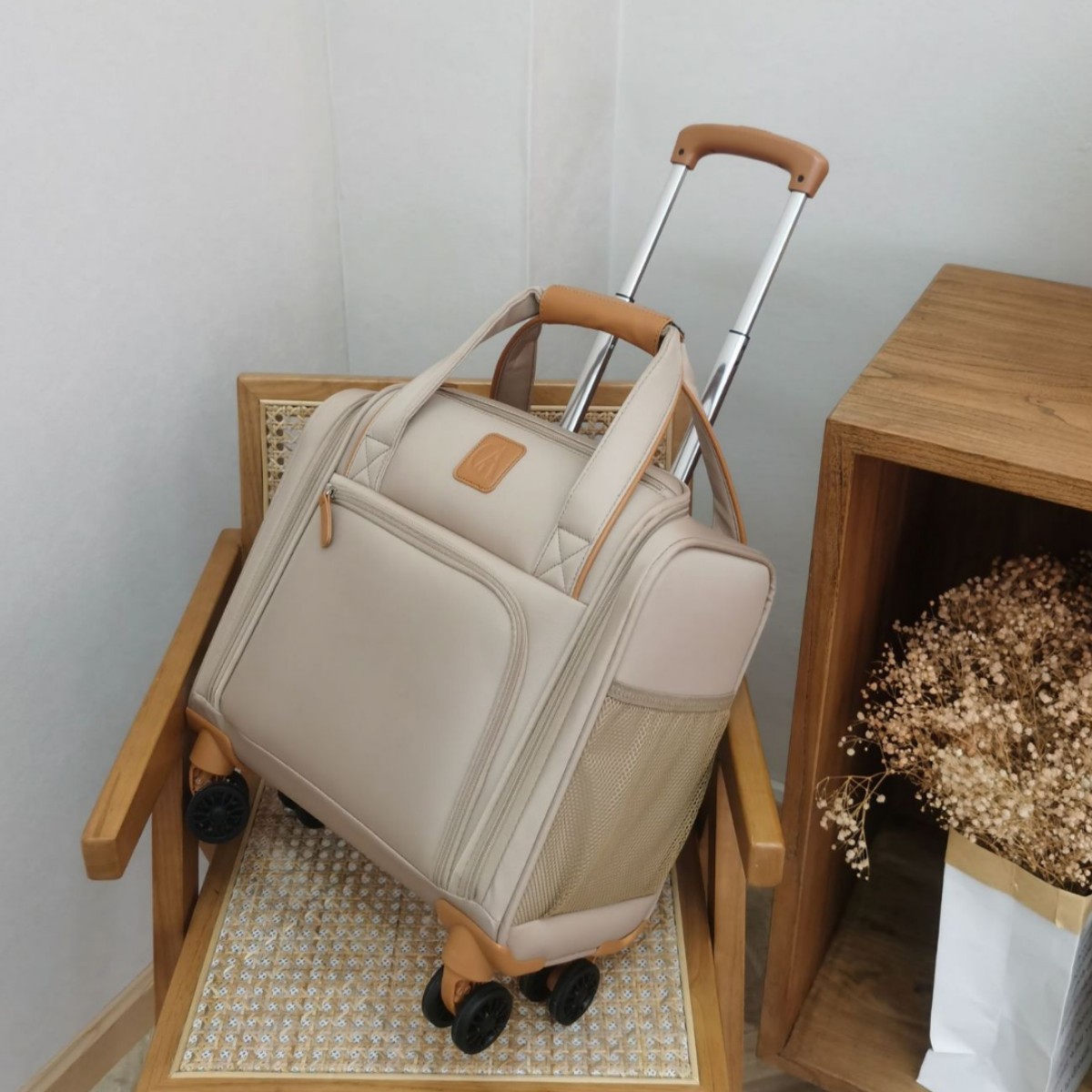 出口16寸登机手提箱行李箱前开口加厚牛津布防摔旅行箱防泼拉杆箱