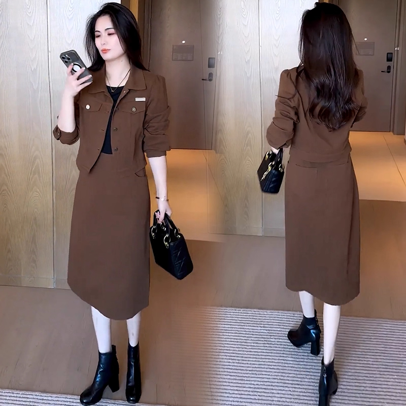 2025秋季休闲风时尚网红收腰套装通勤时尚套装连衣裙裙子秋