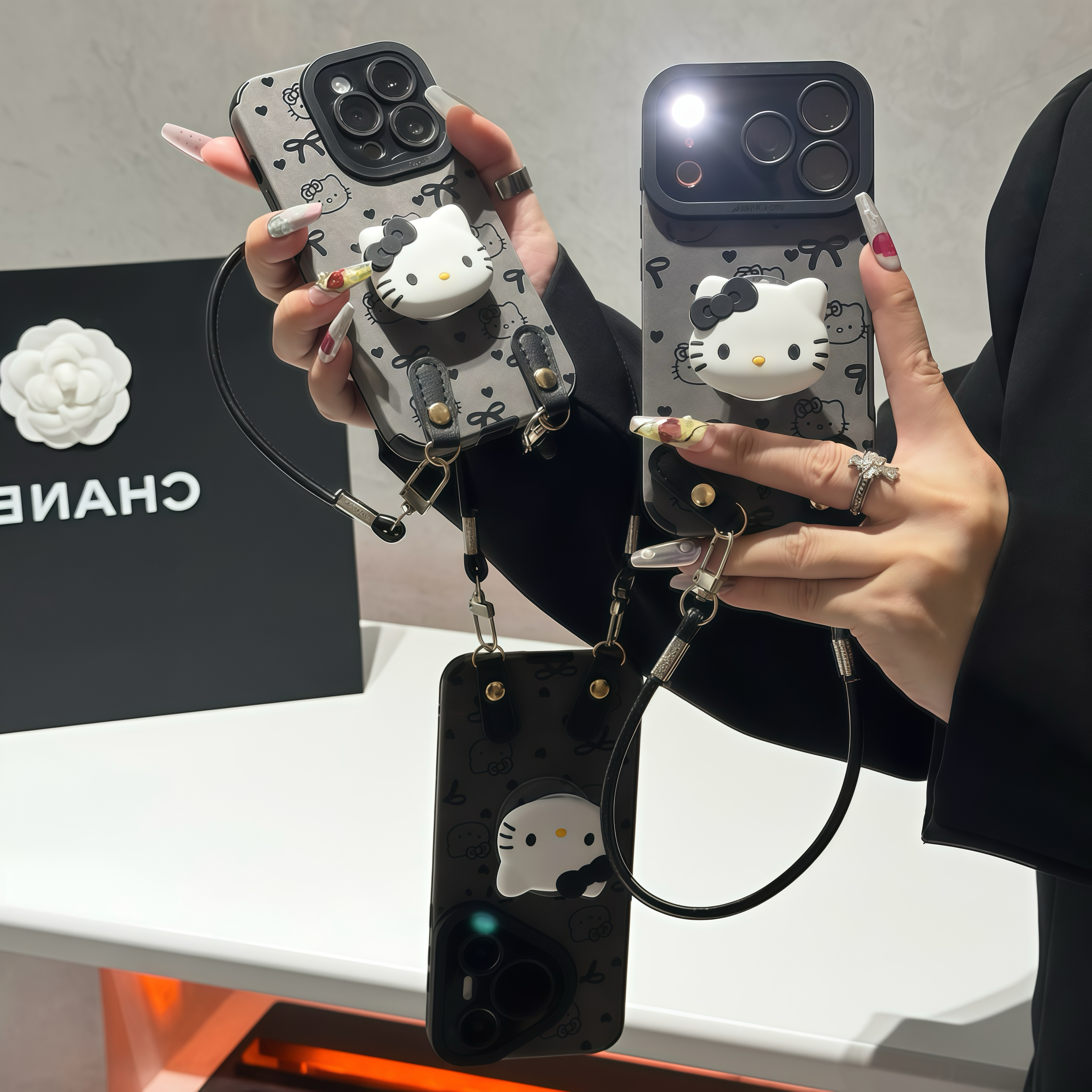 蝴蝶结KT支架挂绳适用苹果16/17手机壳iPhone15小米14vivoppo华为