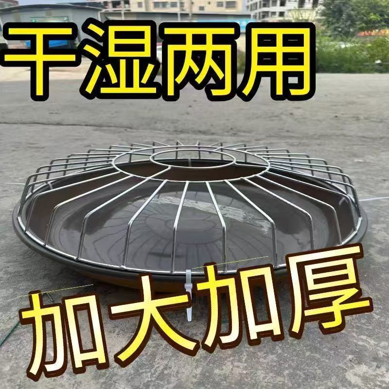 鸡食槽散养神器鸡鸭鹅通用喂料盆自动喂食器圆形高压牛筋饲料槽