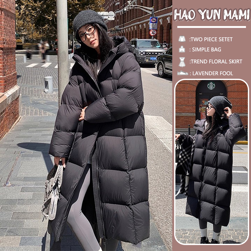 孕妇装2025冬季新款大码棉袄羽绒棉服加厚保暖过膝泡芙棉衣外套